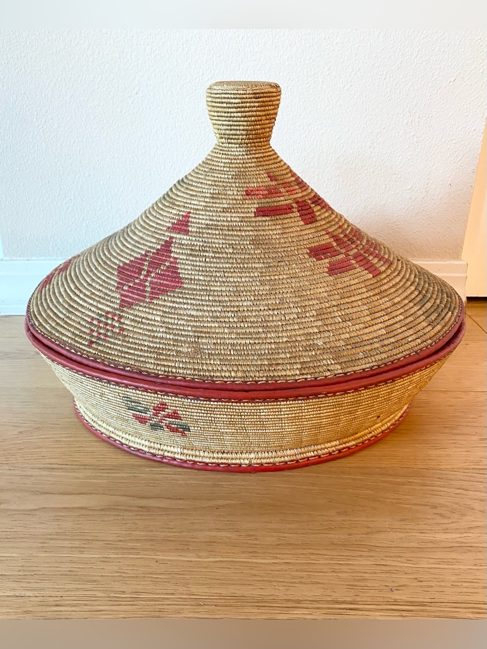 Large Vintage Ethiopian Mesob Basket Handwoven Injera Serving Table